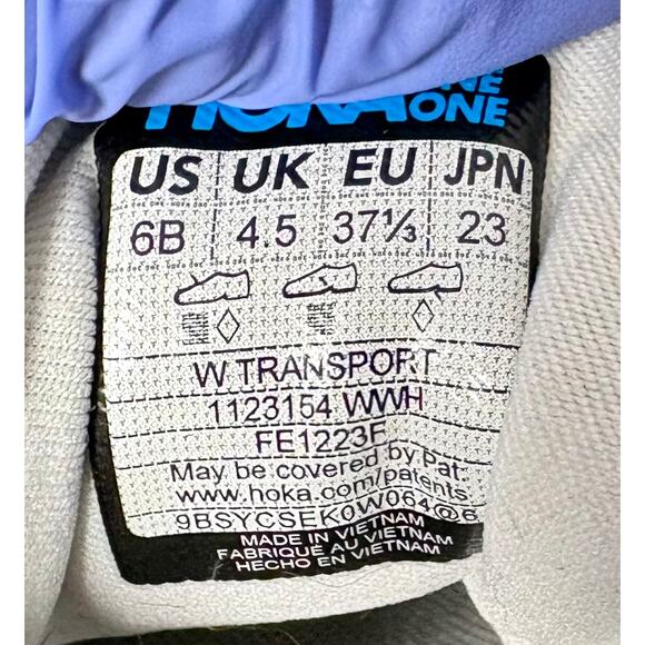 Hoka Transport White Gum Running Shoes Women's Size 6B Sneakers 1123154 WWH - Picture 11 of 12